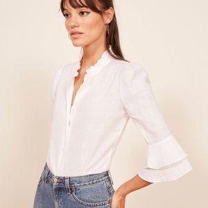 Reformation Bloom Top White Medium